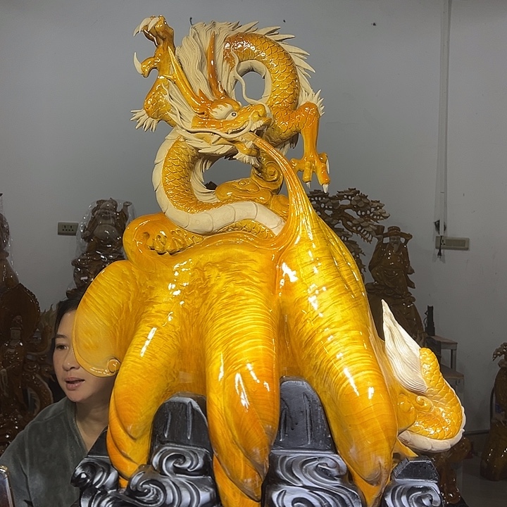 德***机金丝楠木精品龙摆件
