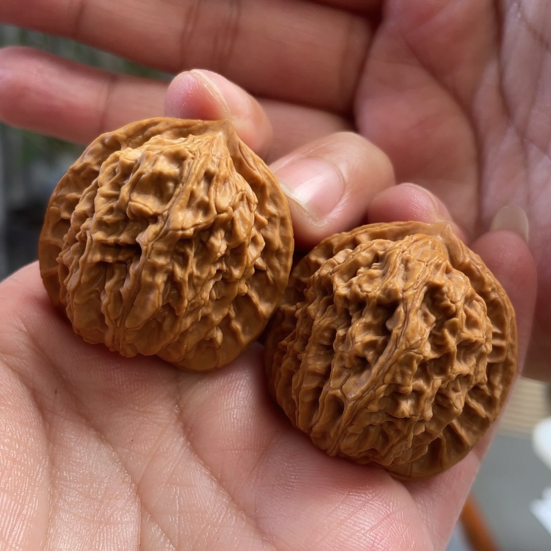 桃核把件36×32盘龙纹狮子头CN0934已打底