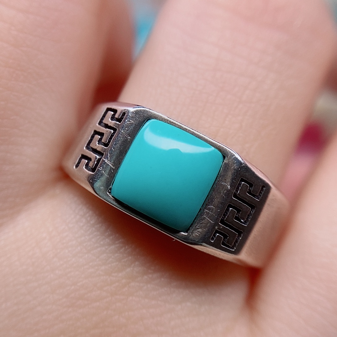 绿松石戒指银S925镶嵌