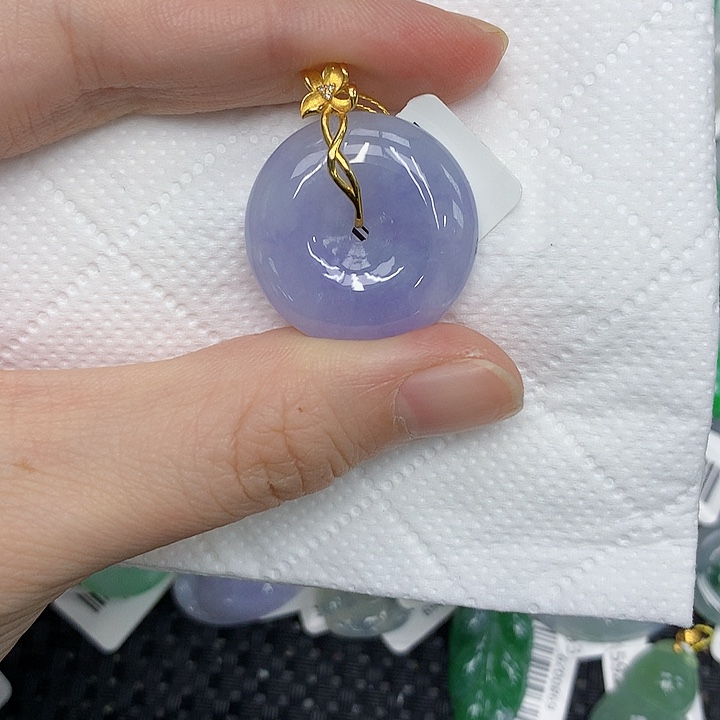 颈饰18K金镶嵌翡翠1334556778