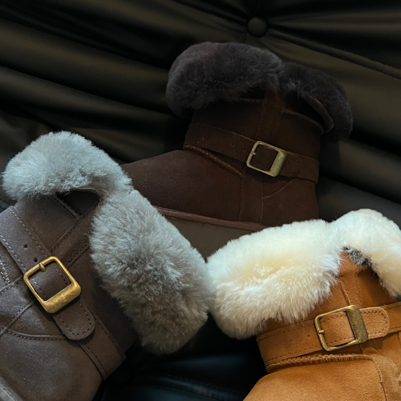 【工厂清仓300-399】真皮加绒加厚冬季皮毛一体雪地靴女款厚底陈