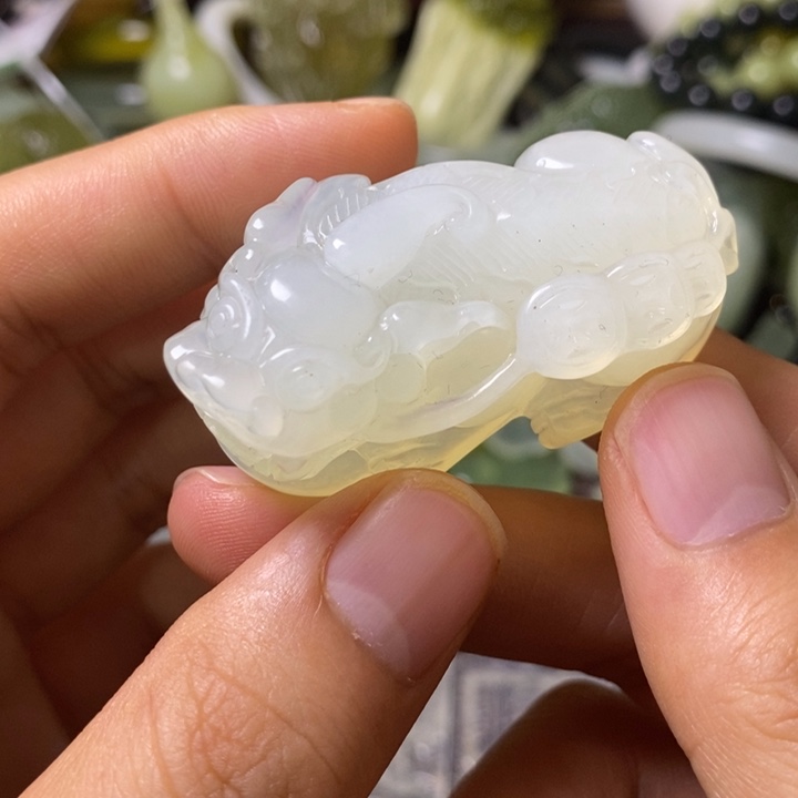 岫玉岫玉手把件未镶嵌