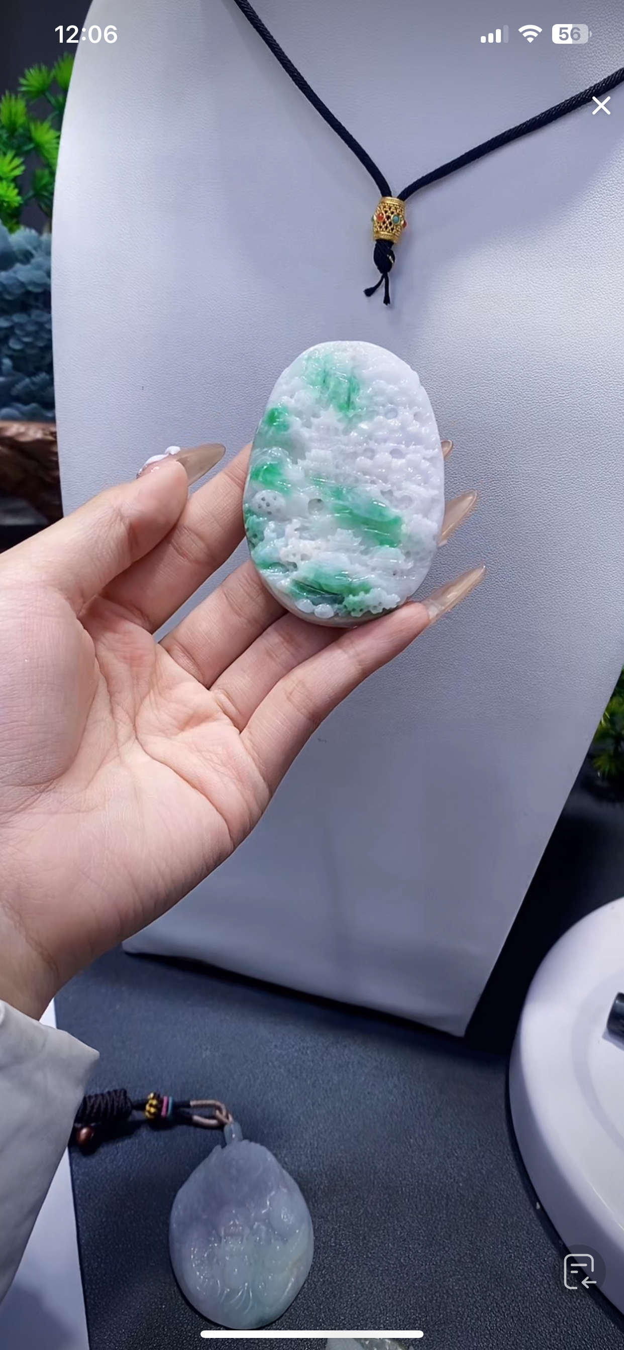 翡翠挂件毛货抛光一物一证