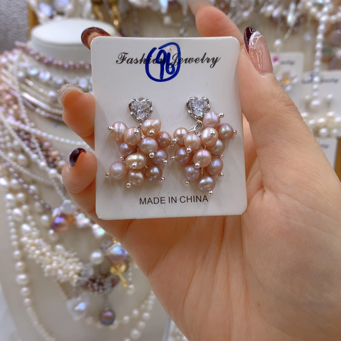 淡水珍珠耳饰合金