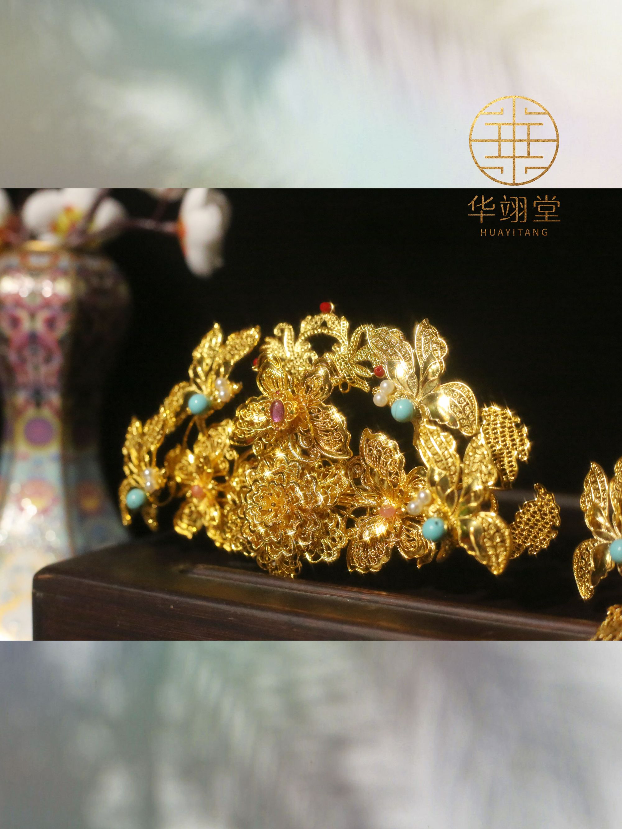 铜合金婚庆饰品 华翊堂原创设计铜镀金双十二福利冠