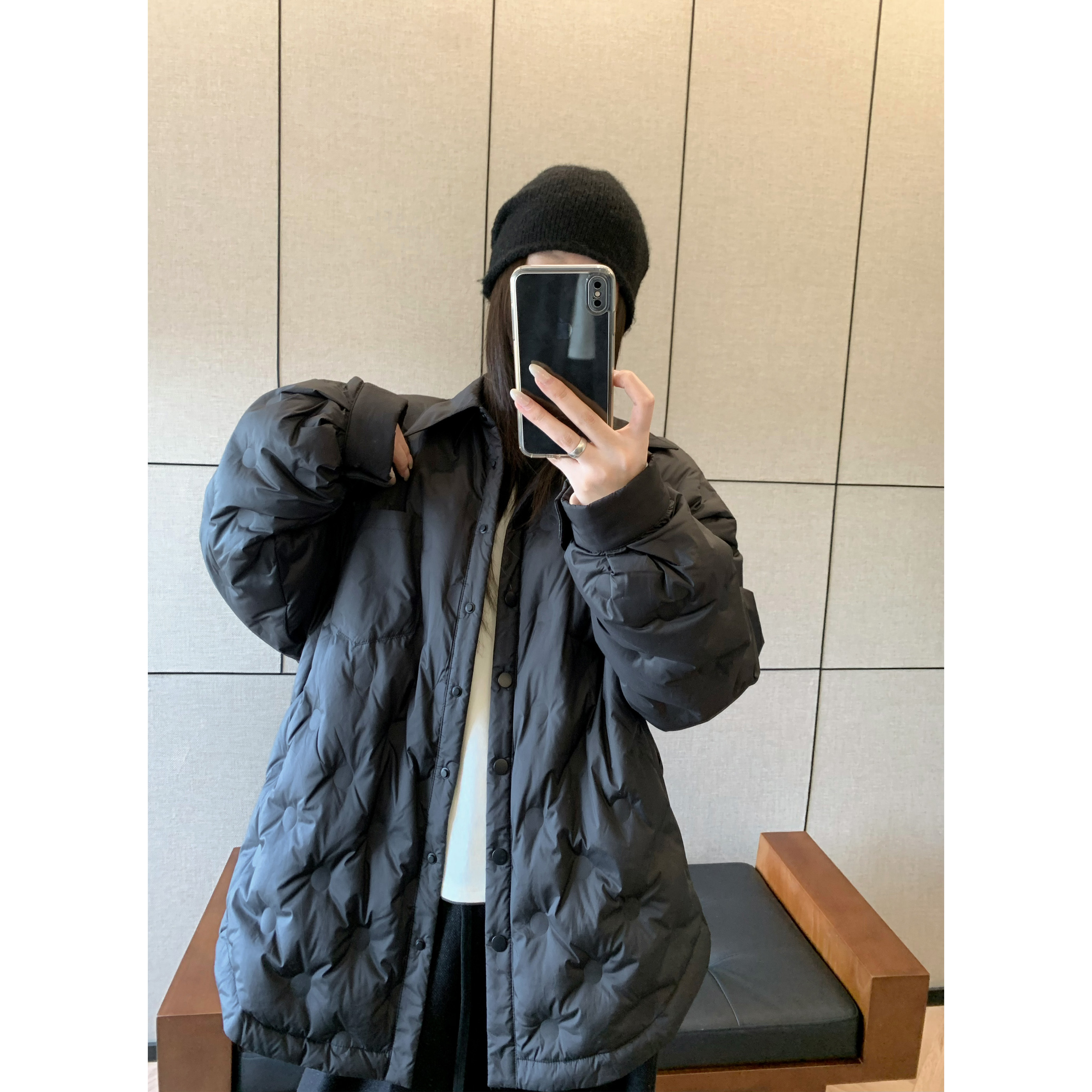 HVIVI 衬衫领90白鸭绒轻薄羽绒服女设计感小众外套
