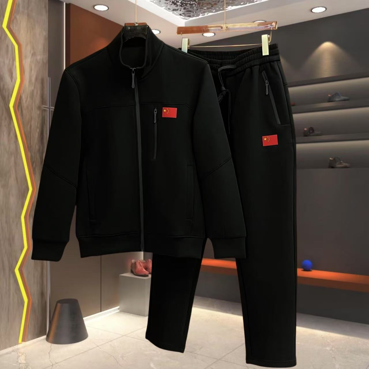 国旗2025休闲运动套装男士新款时尚百搭潮流一整套两件套帅气好看