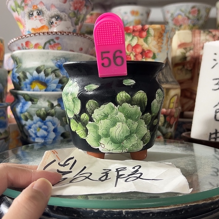 景德镇手绘花盆 满38包邮