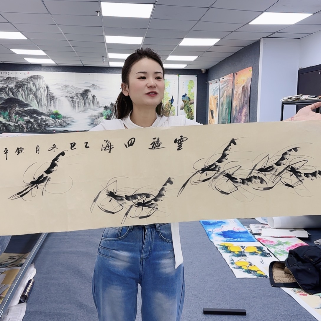 国画作品小姐姐放漏中