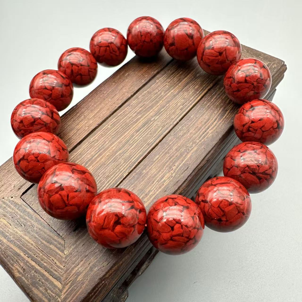 含辰砂工艺品JT099-晶体砂14mm单圈手串