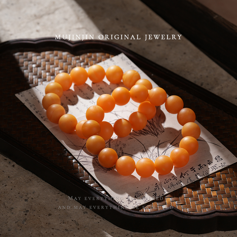 【木槿槿 香蜜】天然蜜蜡手串女款生日小众礼物时尚手链多样性发一