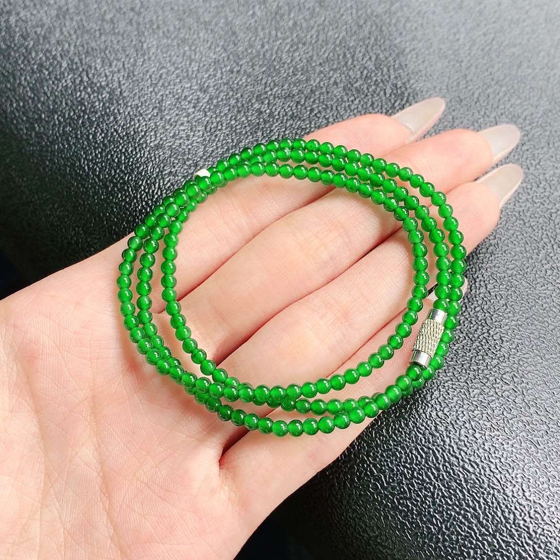 翡翠未镶嵌手串项链