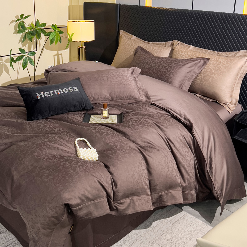 【安翊家居】新疆长绒棉提花四件套全棉抗菌埋绳宽边工艺床笠款