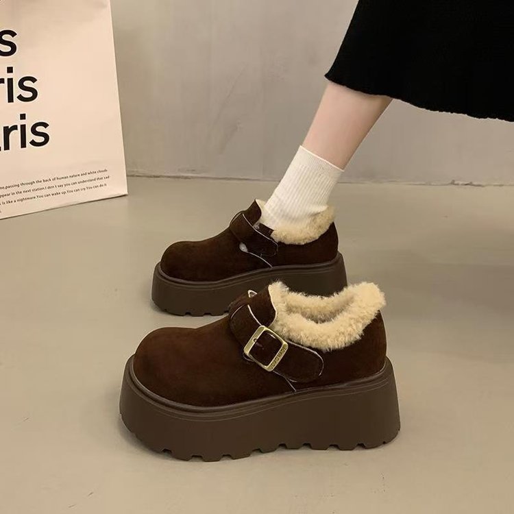 棉鞋雪地靴休闲风潮流风棉靴/毛靴纯色冬季
