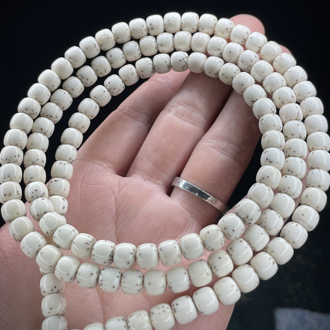 懿缘  SSS限定款7×6石玉料同枝骨瓷白数星星一物一图高端星月菩提