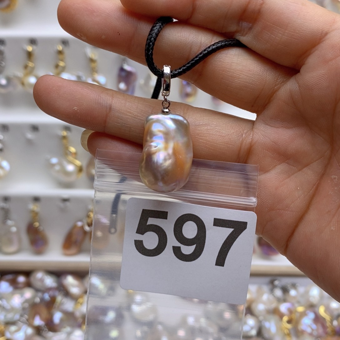 淡水珍珠颈饰银S925镶嵌597