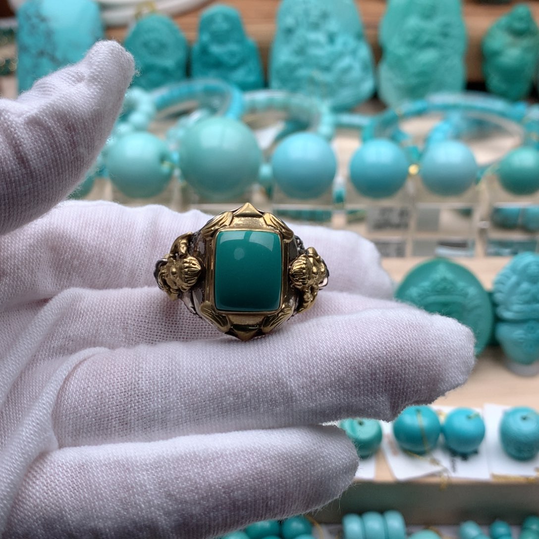 绿松石颈饰银S925镶嵌