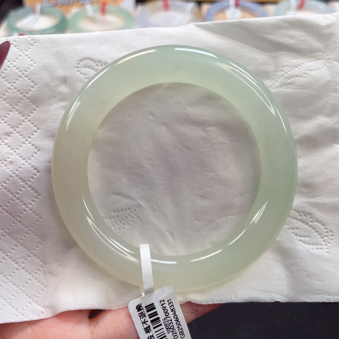 未镶嵌手镯翡翠42号56正冰通透冰糖雪梨胖圆