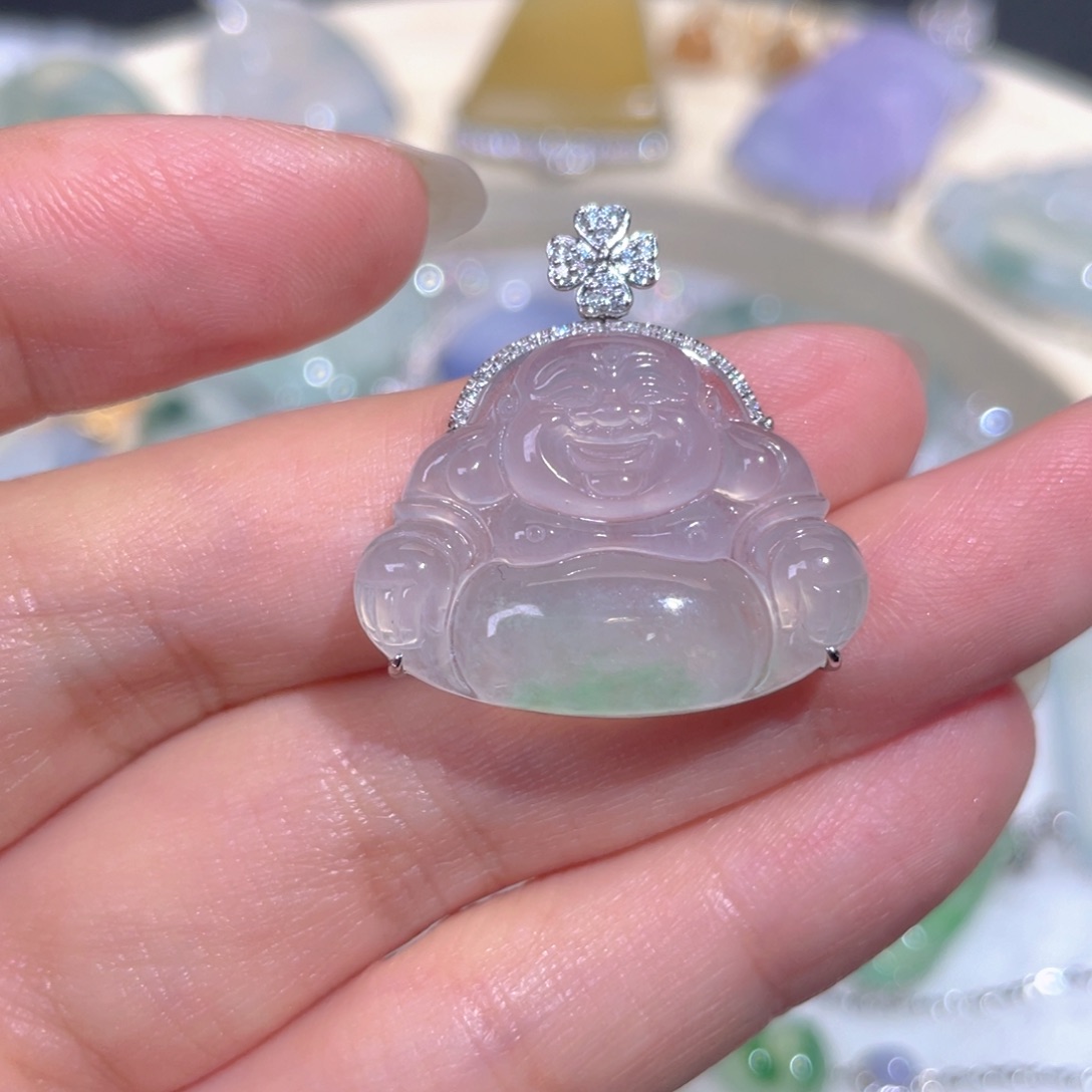 颈饰18K金镶嵌翡翠翡翠