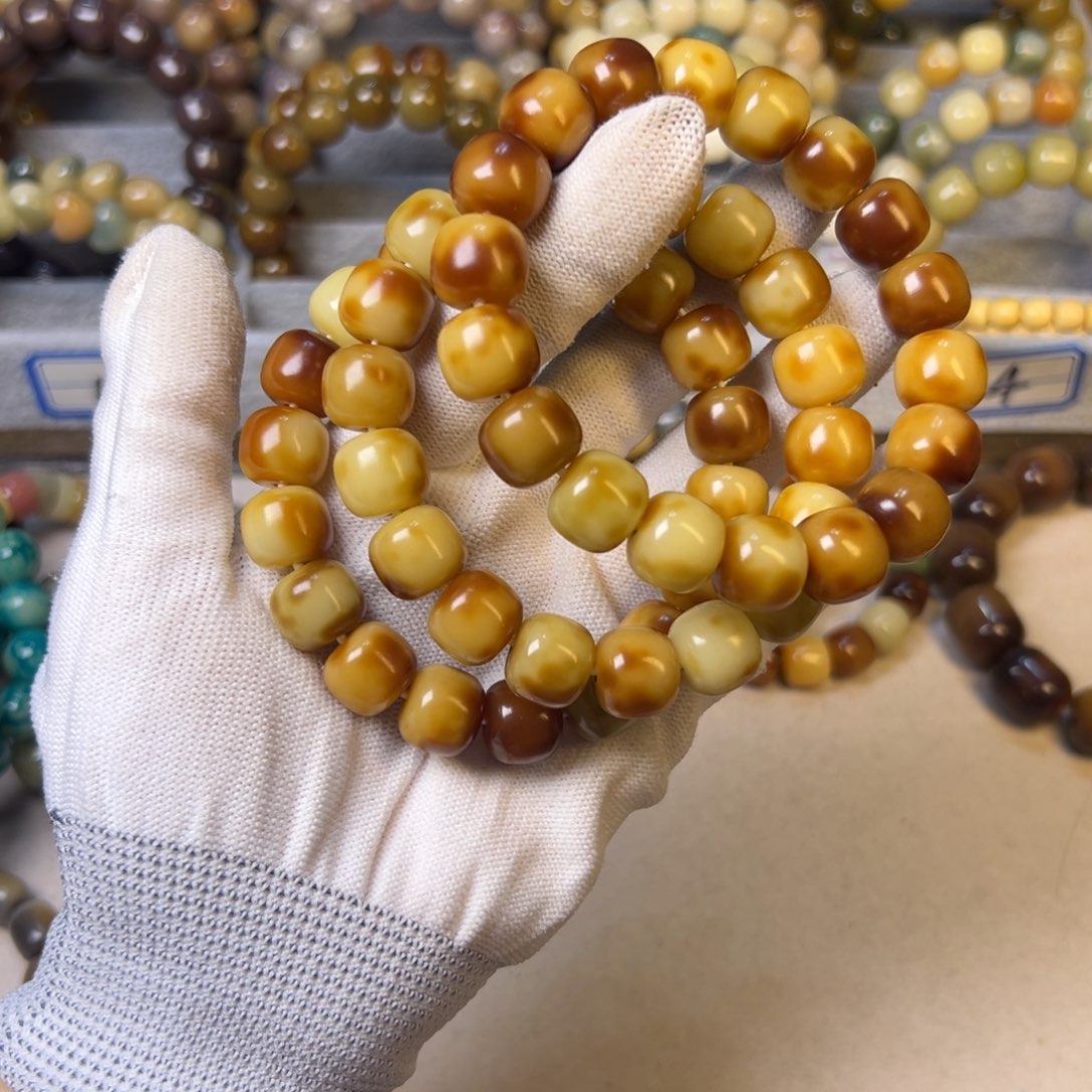 菩提根/象牙果手串花生酱桶珠卡13