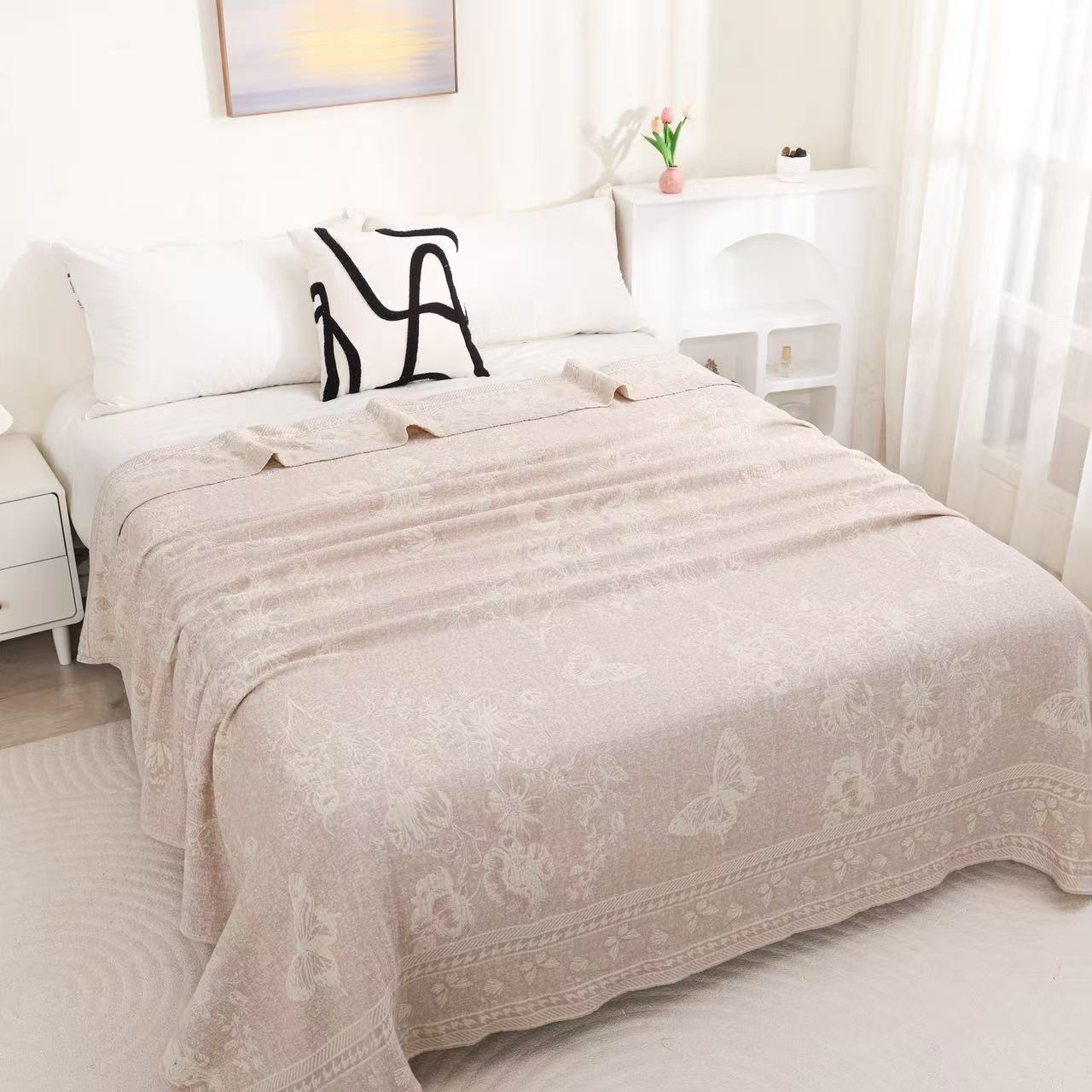 【盖毯】高奢定制 多功能220*240cm盖毯   花丛