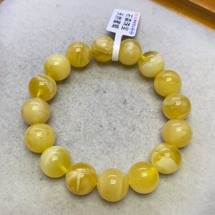 蜜蜡裸石未镶嵌手串