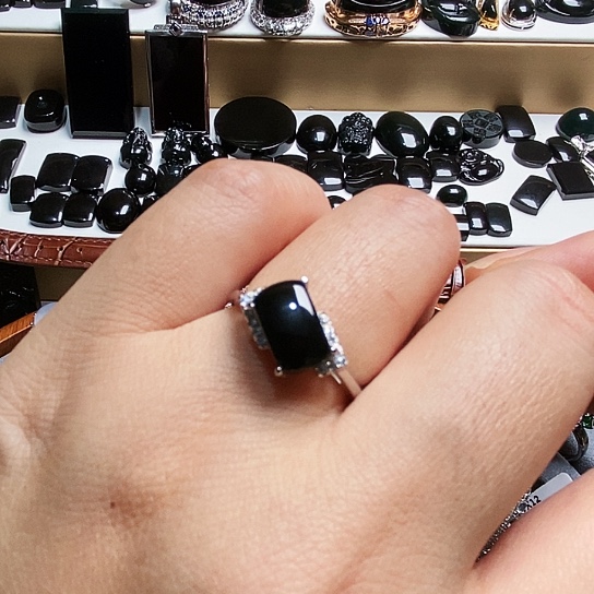 翡翠银S925镶嵌戒指