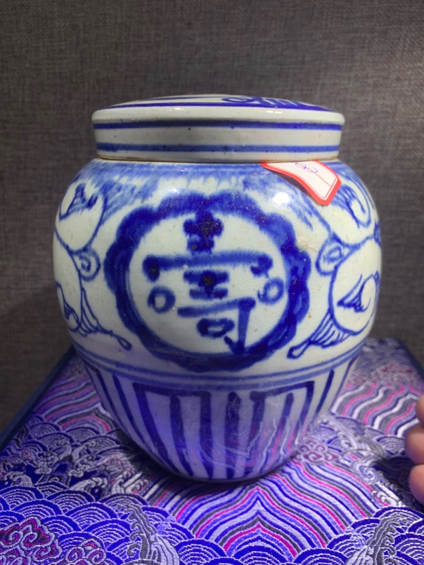 陶瓷当代仿古艺术品青花茶叶罐