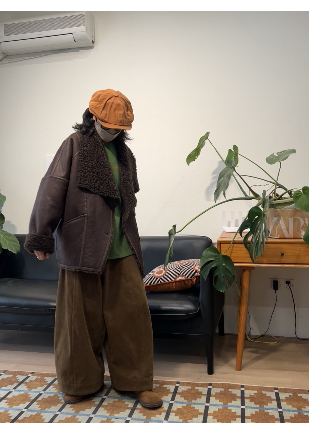 日系复古皮毛一体小众设计温暖舒适外套