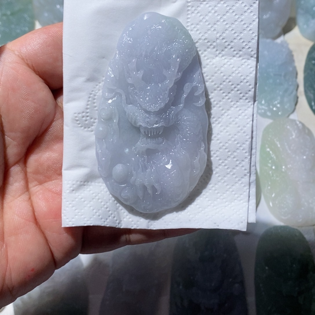 未镶嵌定制翡翠一**好缅甸天然翡翠A货龙牌