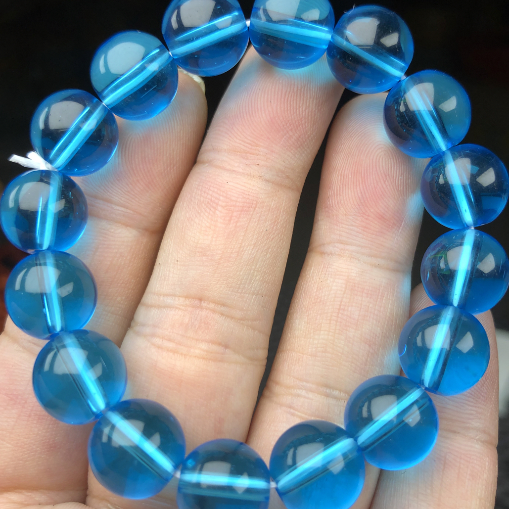非金属珐琅手链 606蓝水手串12mm手链