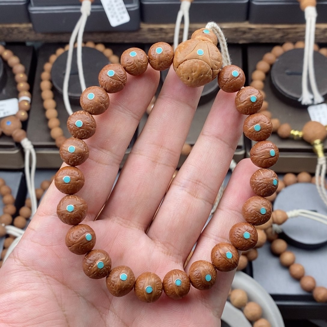 手串凤眼菩提11mm打底镶嵌款