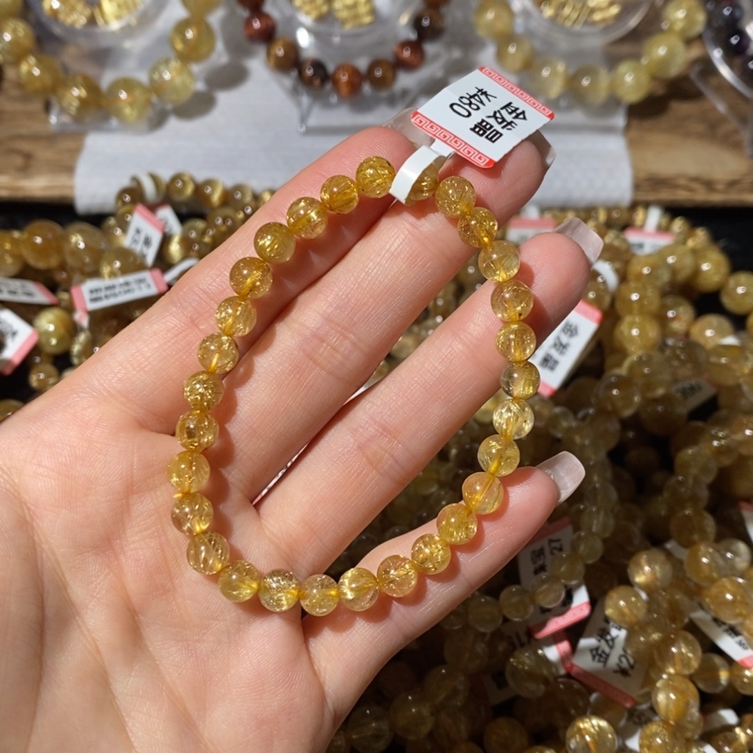 未镶嵌发晶手链6.5咪