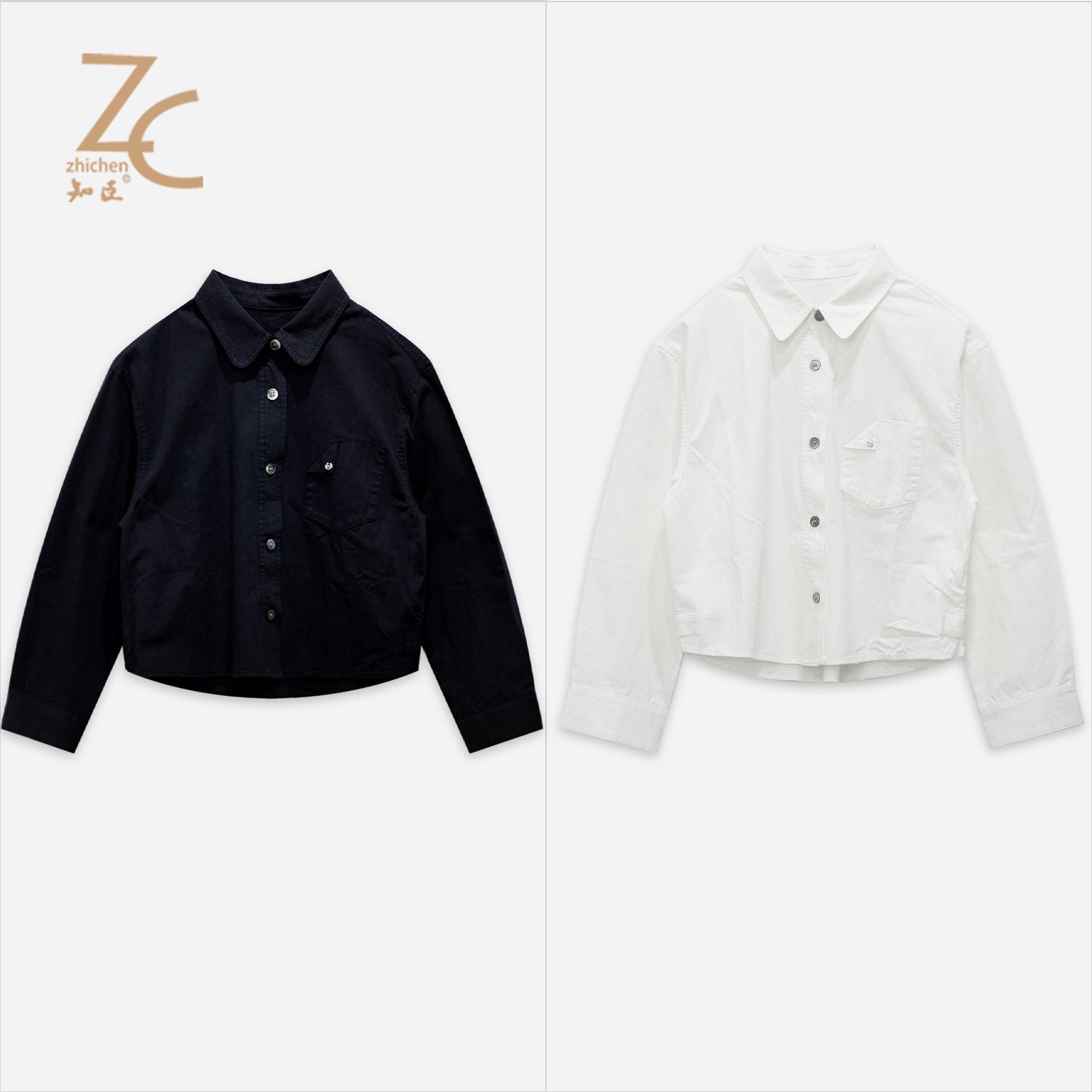 知臣秋季新品 两色简约干练休闲棉质短外套女 T25813034