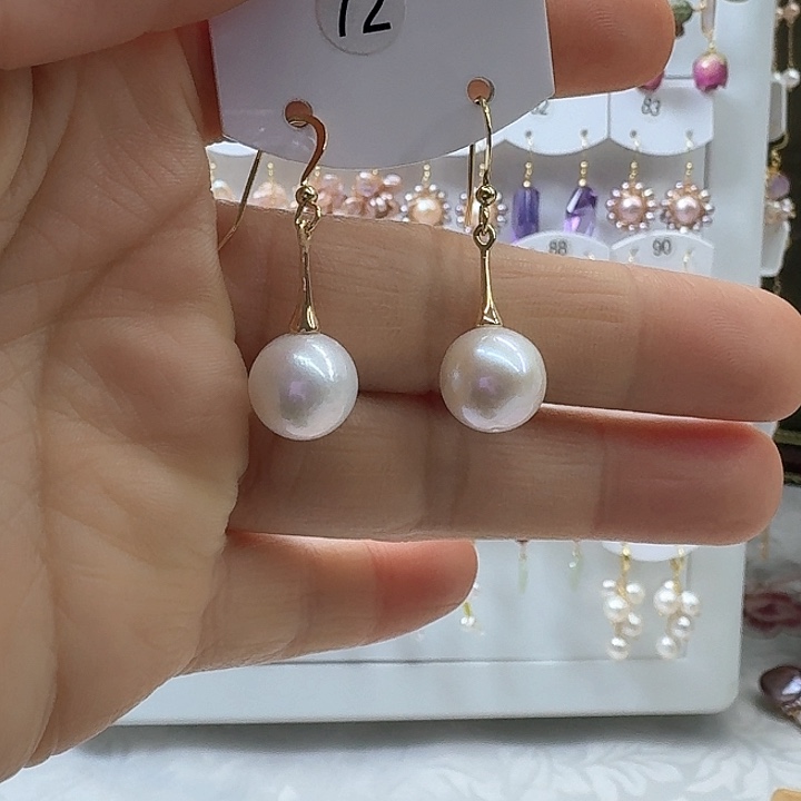 淡水珍珠耳饰银S925镶嵌