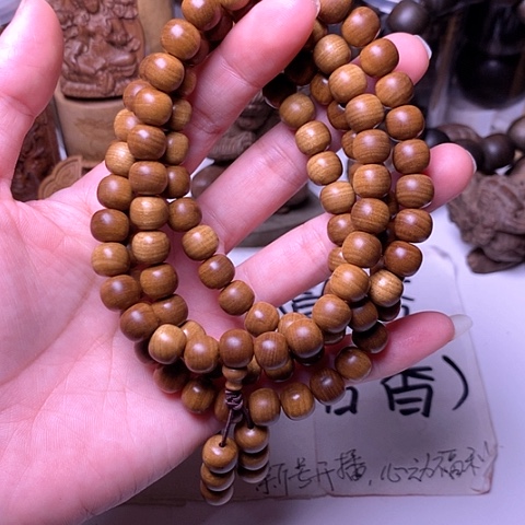 檀香木手串/手链老山檀香玉化老料8/9/108横纹虎皮猫眼沉