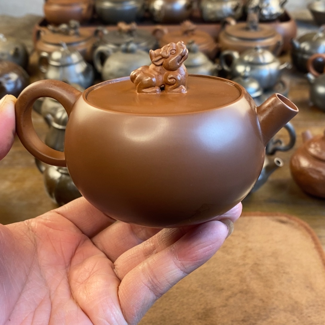 貔貅石鼓 汉瓦160cc坭兴陶茶壶