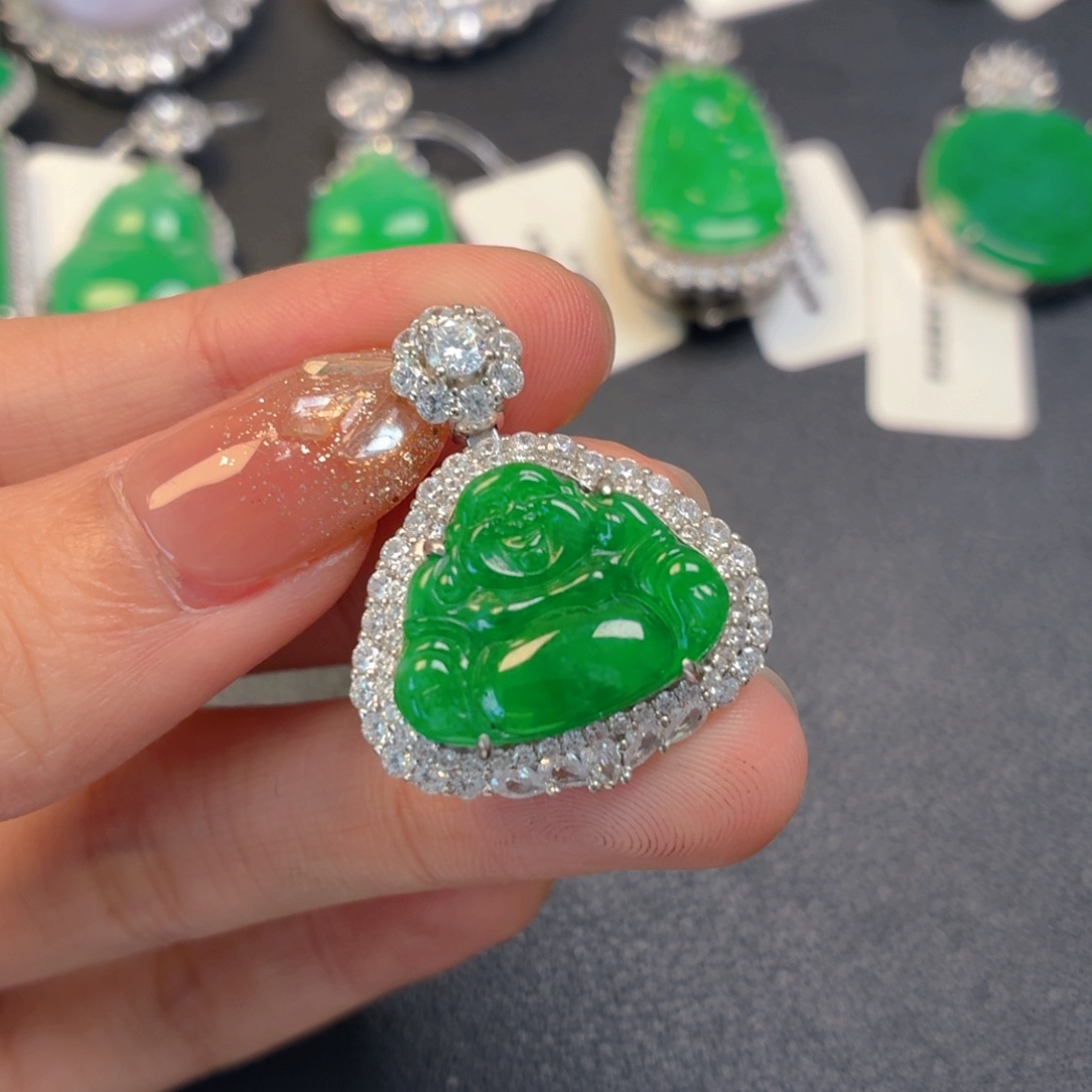 翡翠银S925镶嵌颈饰