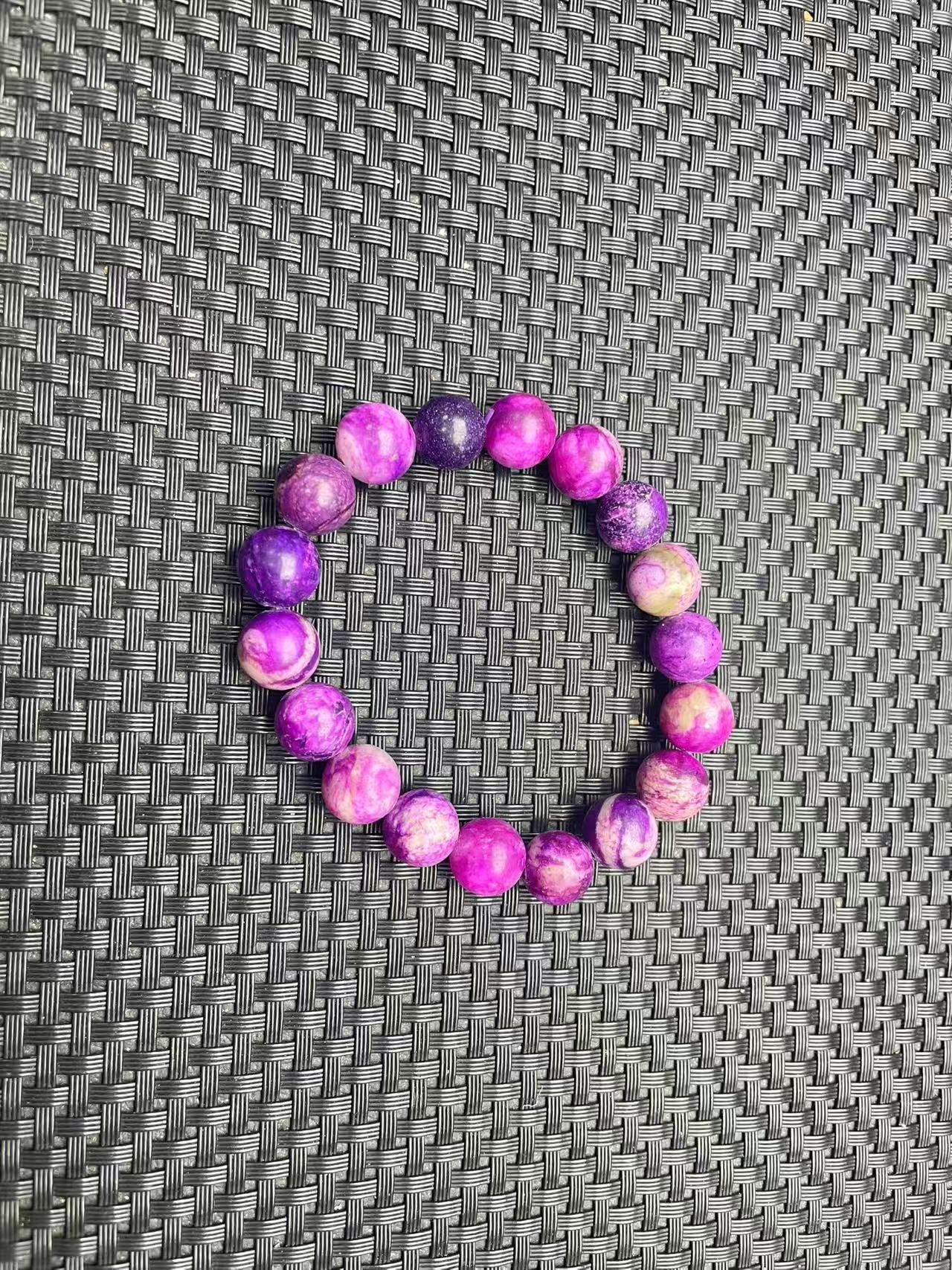G54紫舒泥地樱花10m圆珠手串男女款