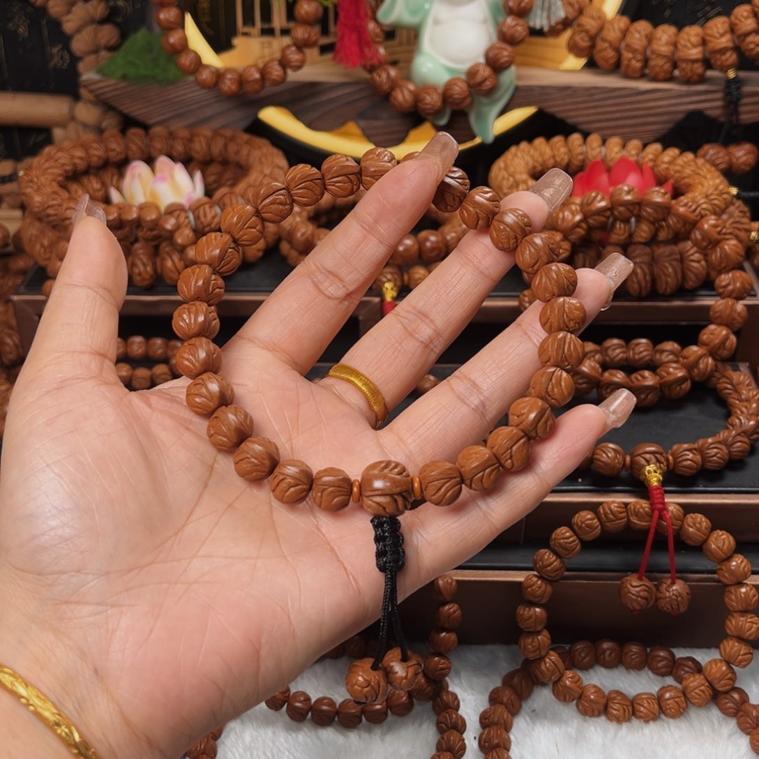 桃核手串昱*12顶级玉龙脊手持