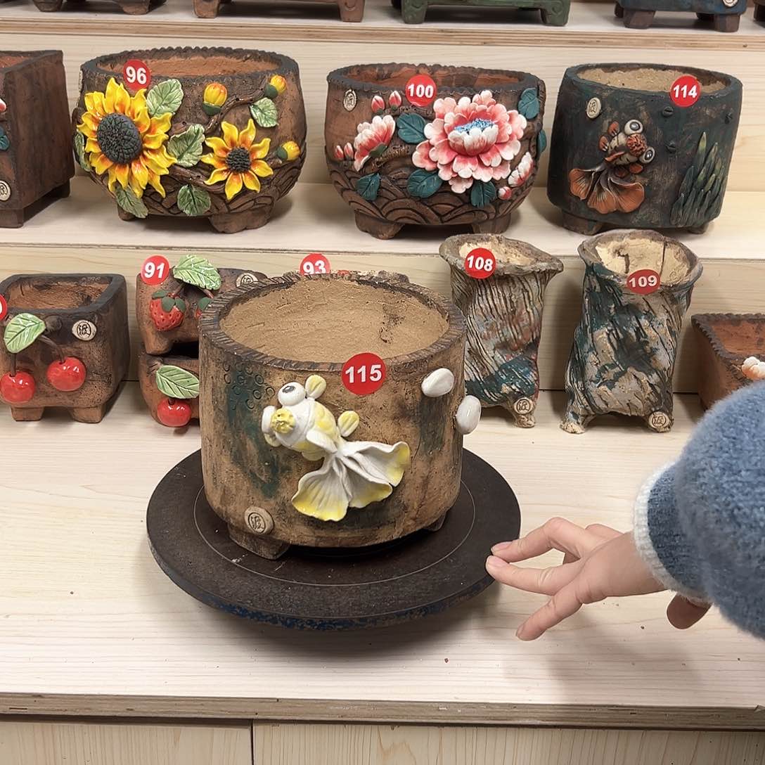 紫砂花盆115号内口15外高14