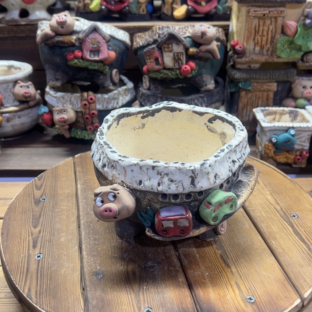 红陶嘻哈多肉花盆