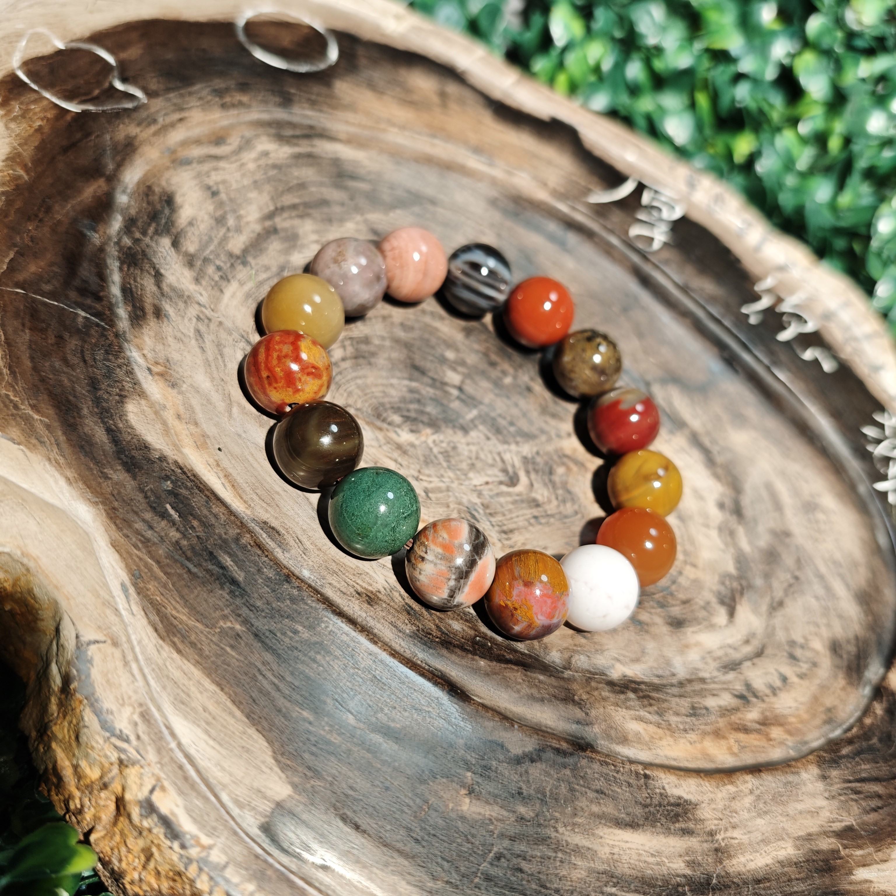 天然北票硅化玉多宝手串卡15.1