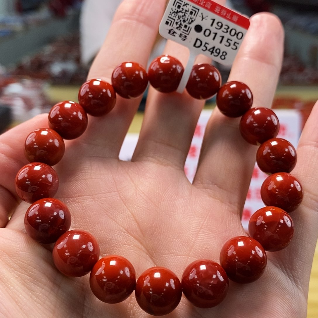 诚信经营支持年退换 保山南红（锦红典藏）圆珠单圈11mm 多样性发一
