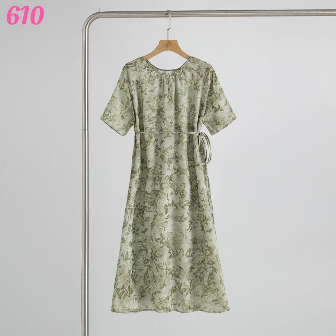 1074月萤裙高端领透气夏季妈妈装连衣裙