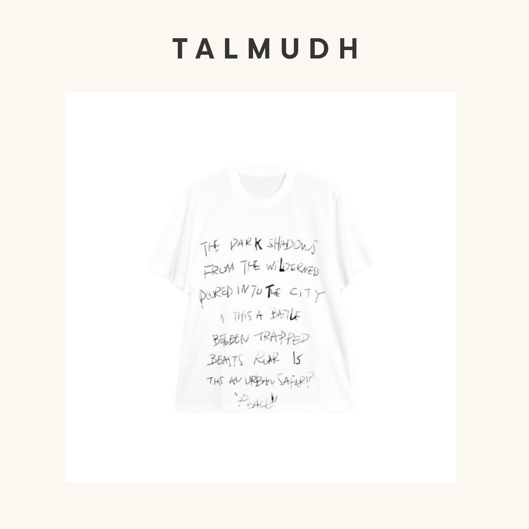 T/A 手绘字母 雪花棉高支高密四季款短袖