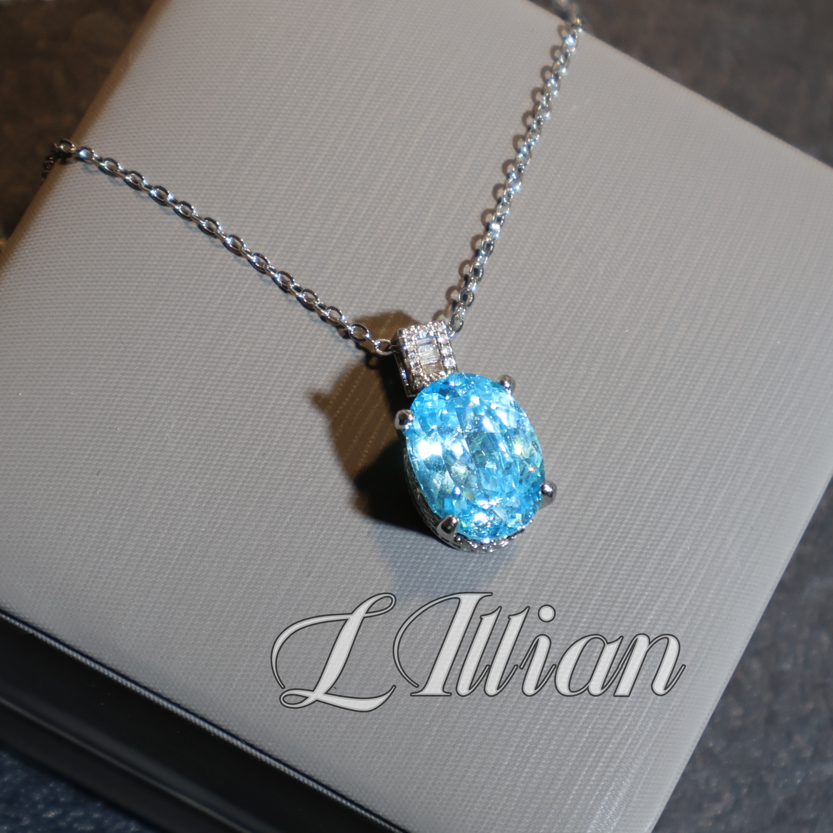 合金吊坠 莉莉安 海蓝鸽子蛋项链NB001