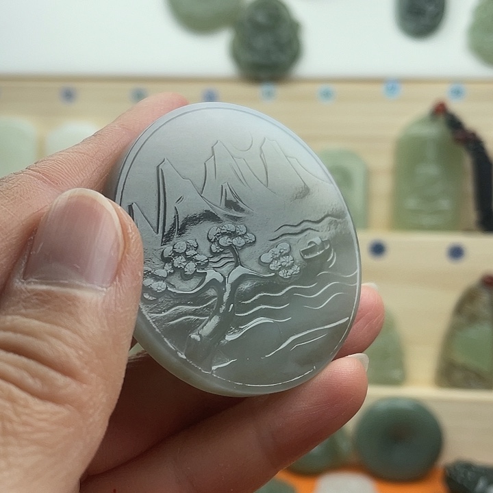 双面雕特色山水牌