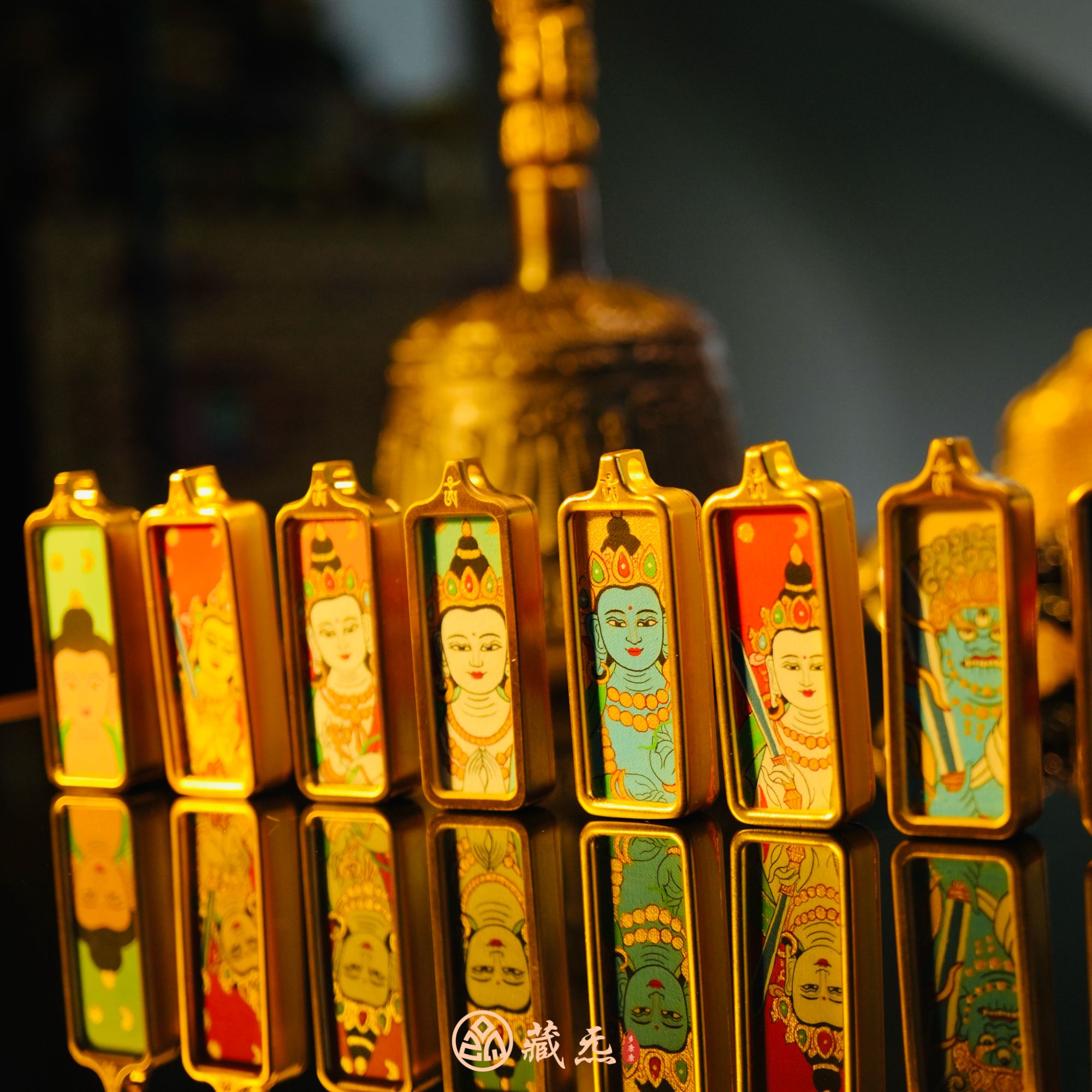 【生肖唐卡】八大主尊纯手绘热贡迷你长条小唐卡