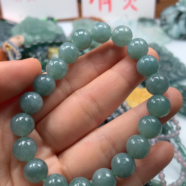 翡翠颈饰未镶嵌保真天然A货翡翠